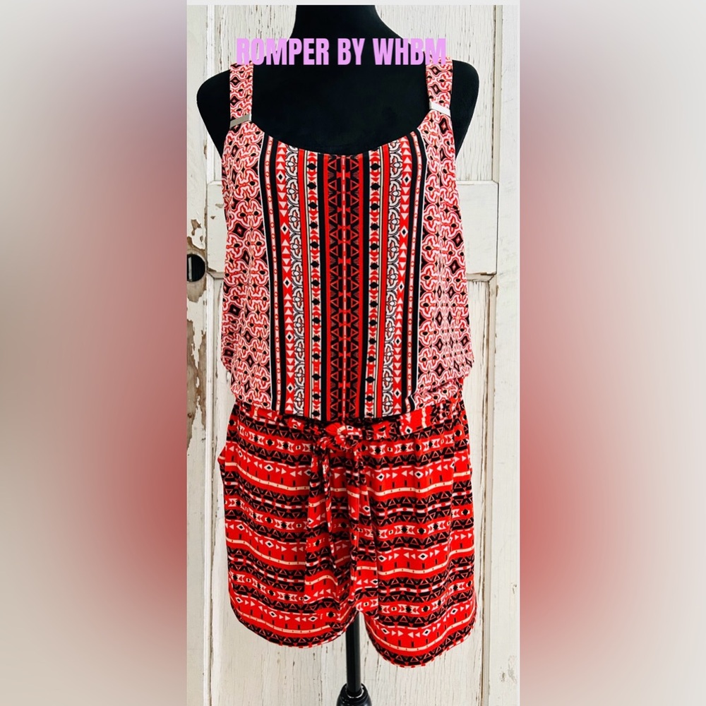 WHBM/ Sleeveless Belted‎ Romper- NWOT- Size:6…